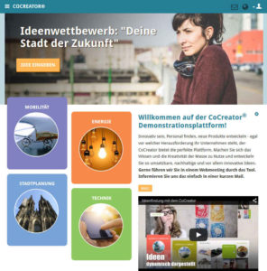 01-Open-Innovation-Software-CoCreator-Beispiel-Startseite